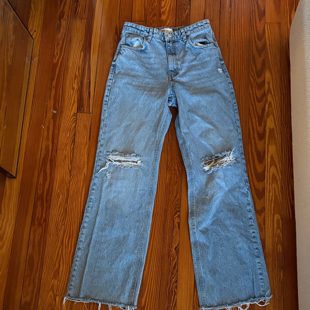Zara high waist wide leg jeans